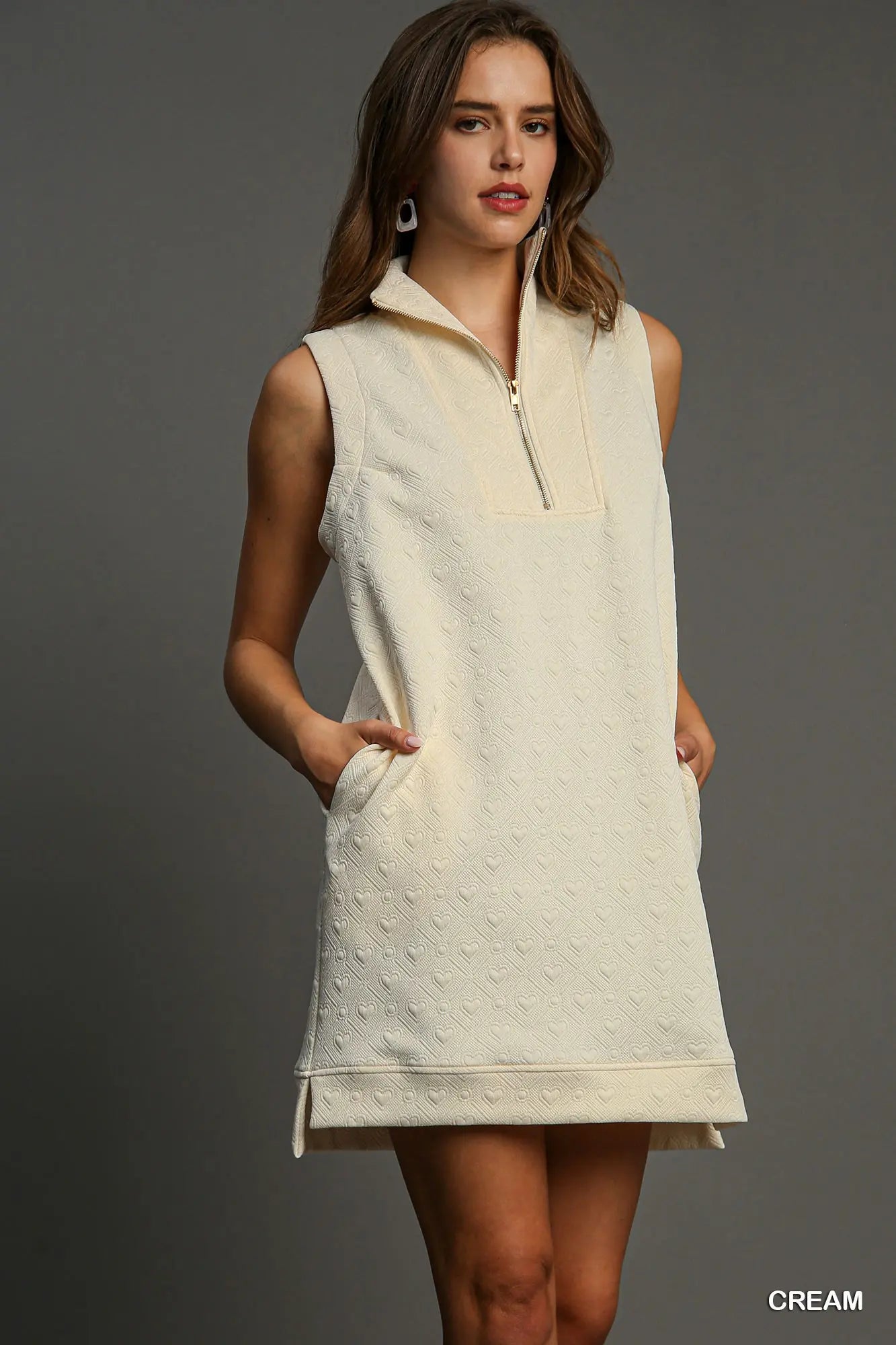 Cream heart knit mini Dress Large Cream heart knit mini Dress Large