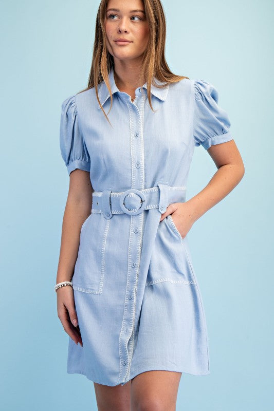 periwinkle linen dress Periwinkle Blue Linen Dress