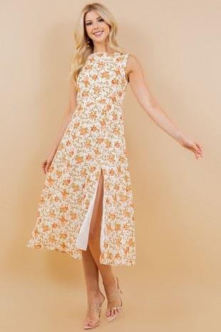 ivory floral midi dress Ivory floral midi dress Medium