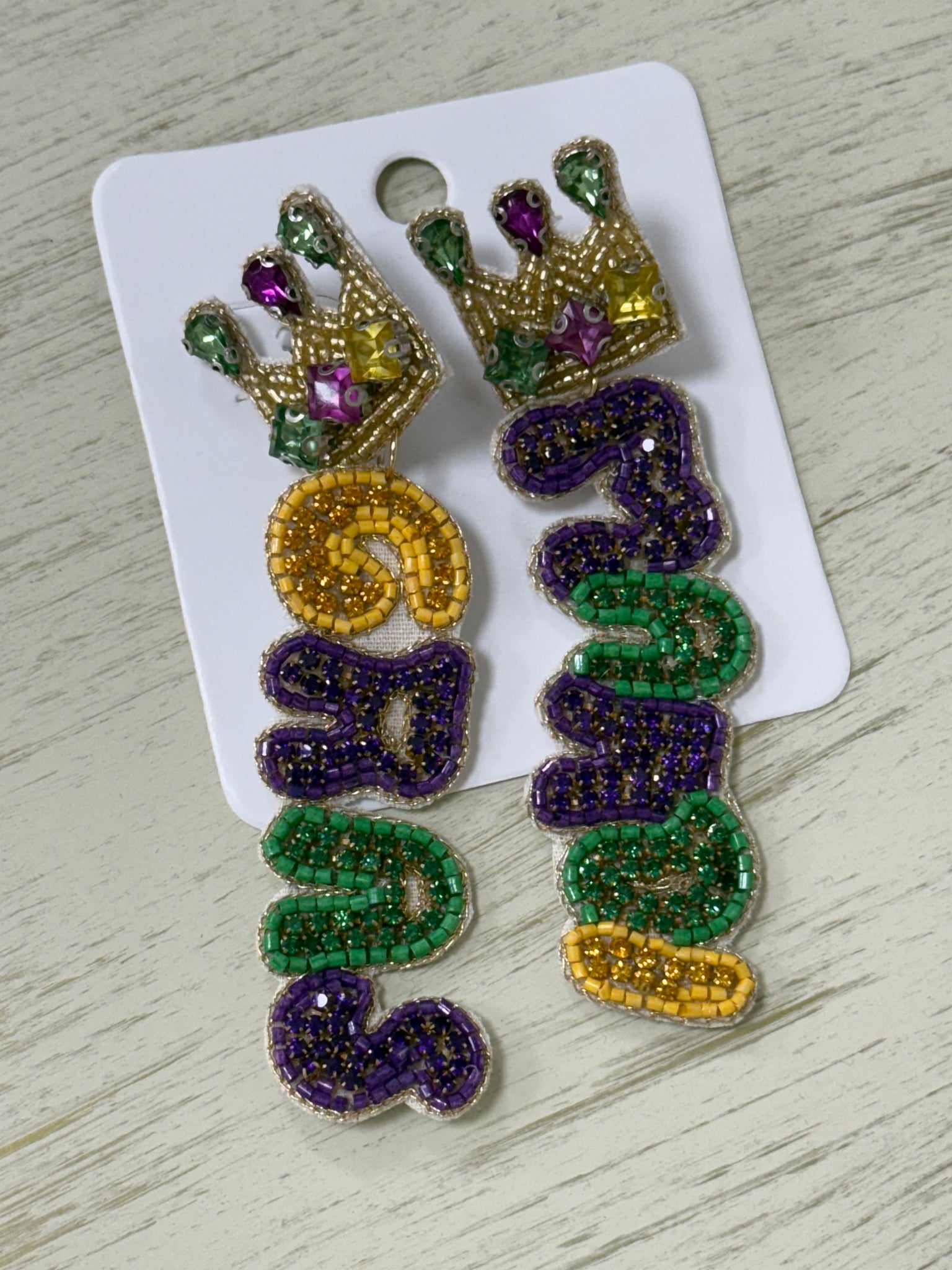 Mardi Gras beaded words