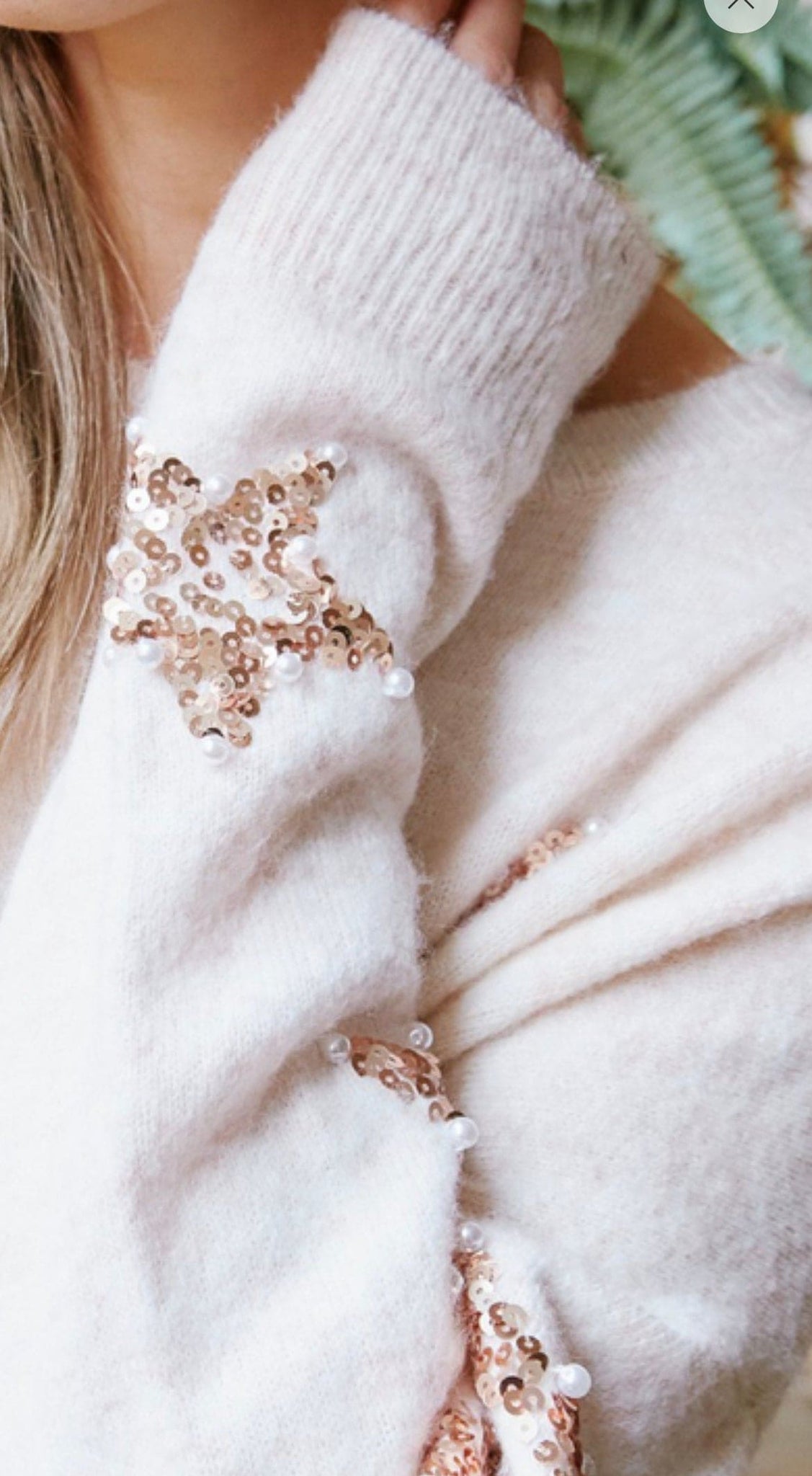 Sequin and pearl star sweater