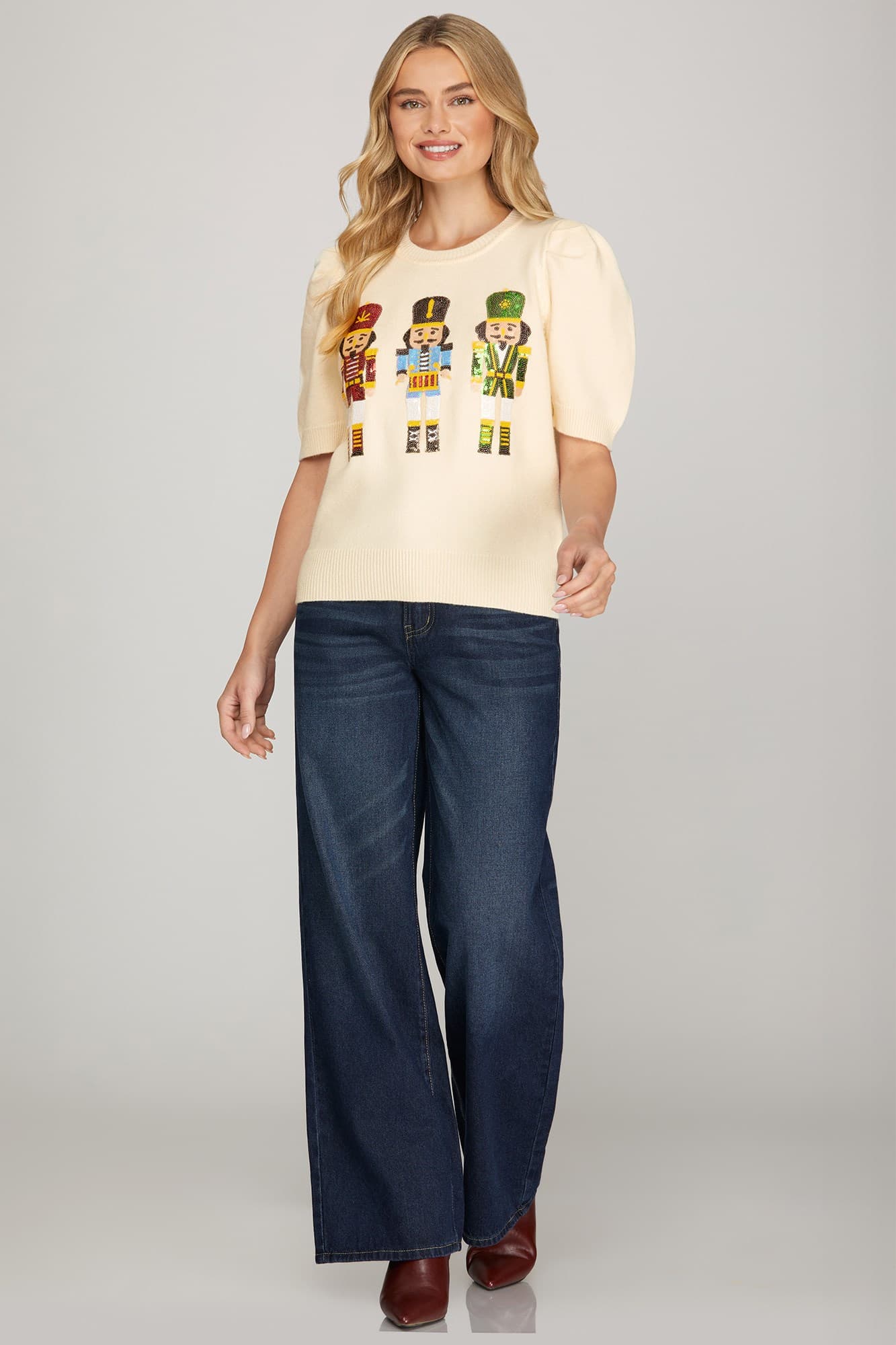 Cream Nutcracker sweater