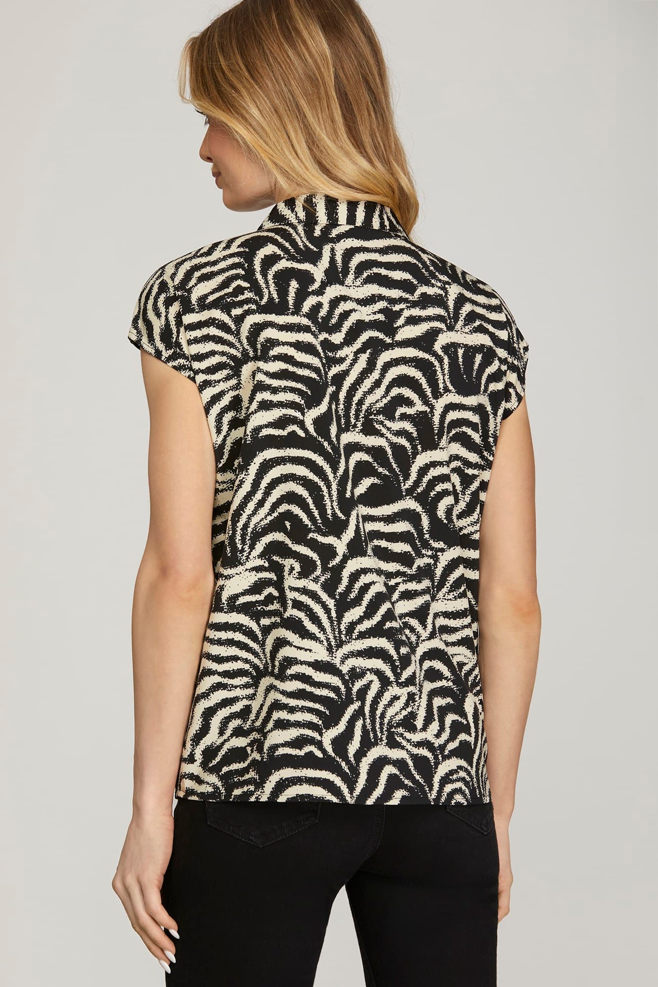 Black and gold printed top