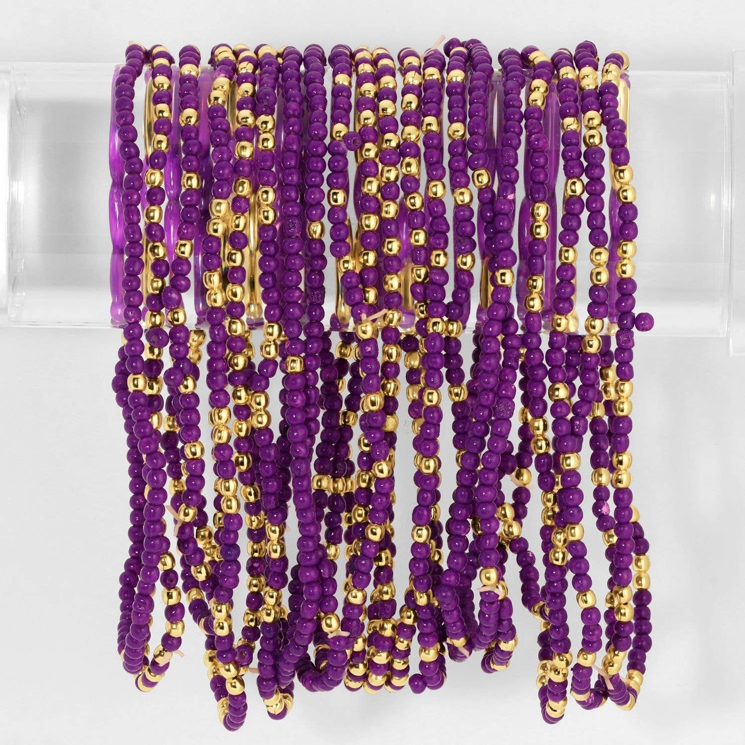 Set/24 Stretch Beaded Solid Game Day Bracelets
