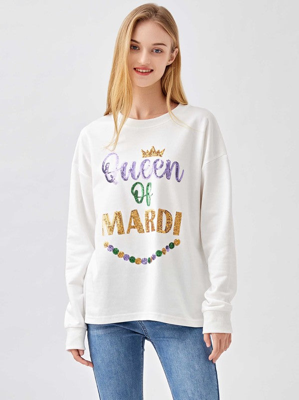 Queen of Mardi Gras long sleeve shirt