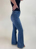 High Rise Patched Pocket Flare Jeans - Risen