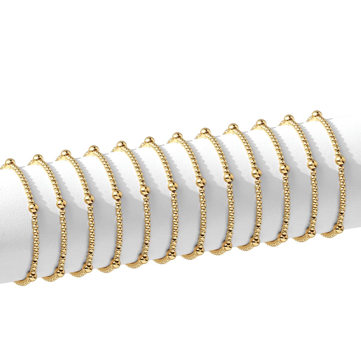 Bead With 5mm Accent Stretch Bracelets