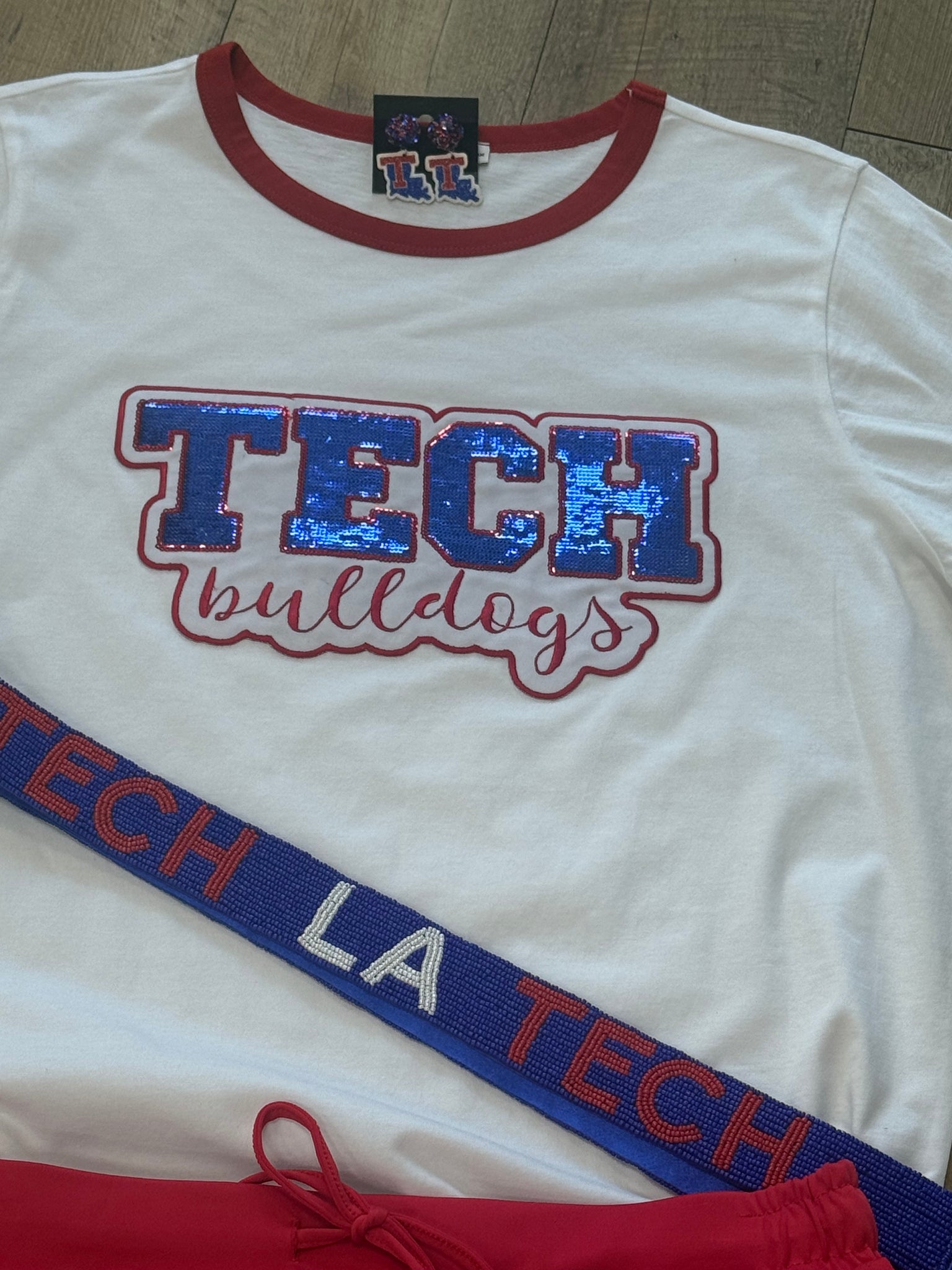 LaTech sequin patch shirt