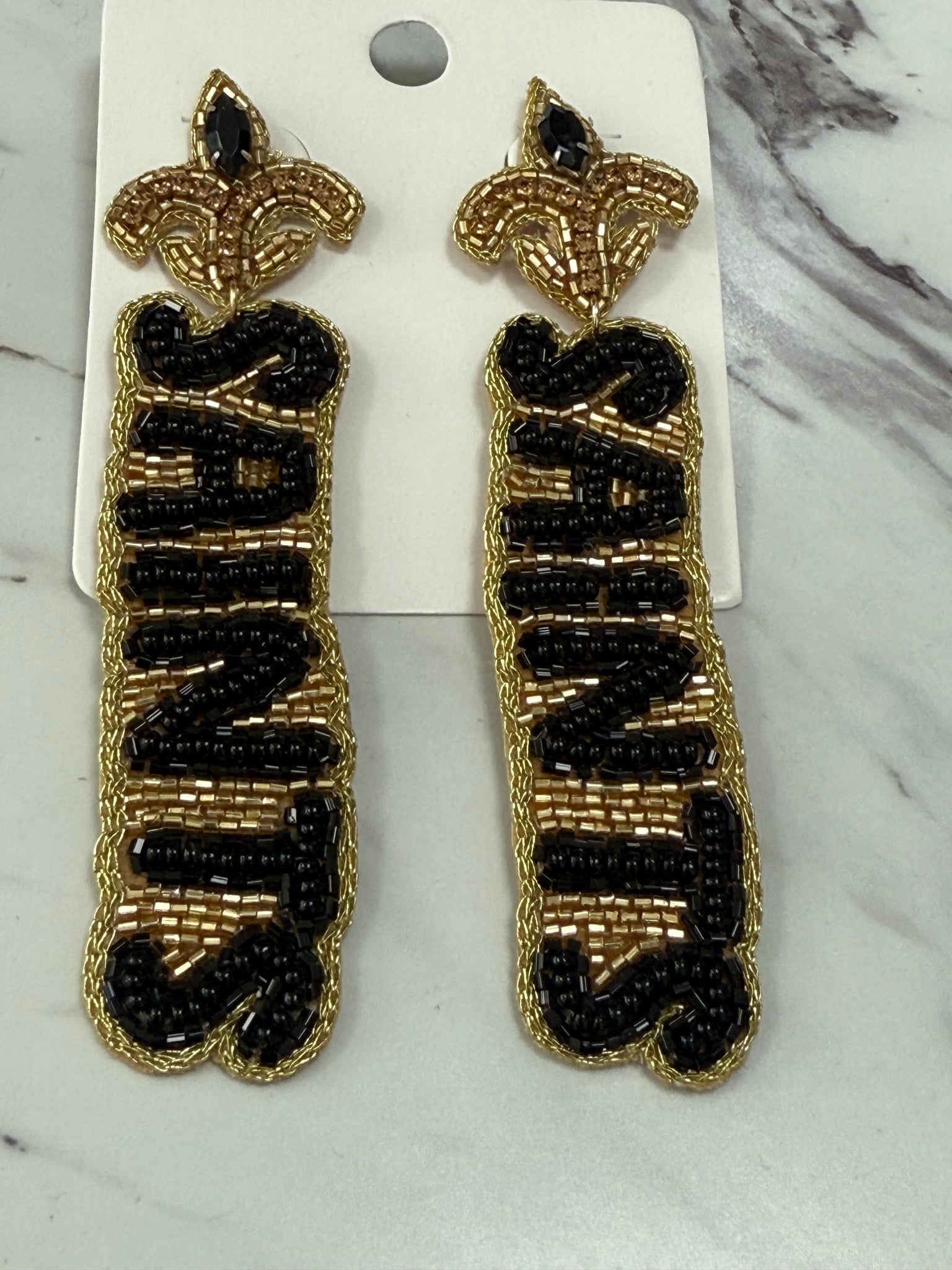 Black and gold earrings