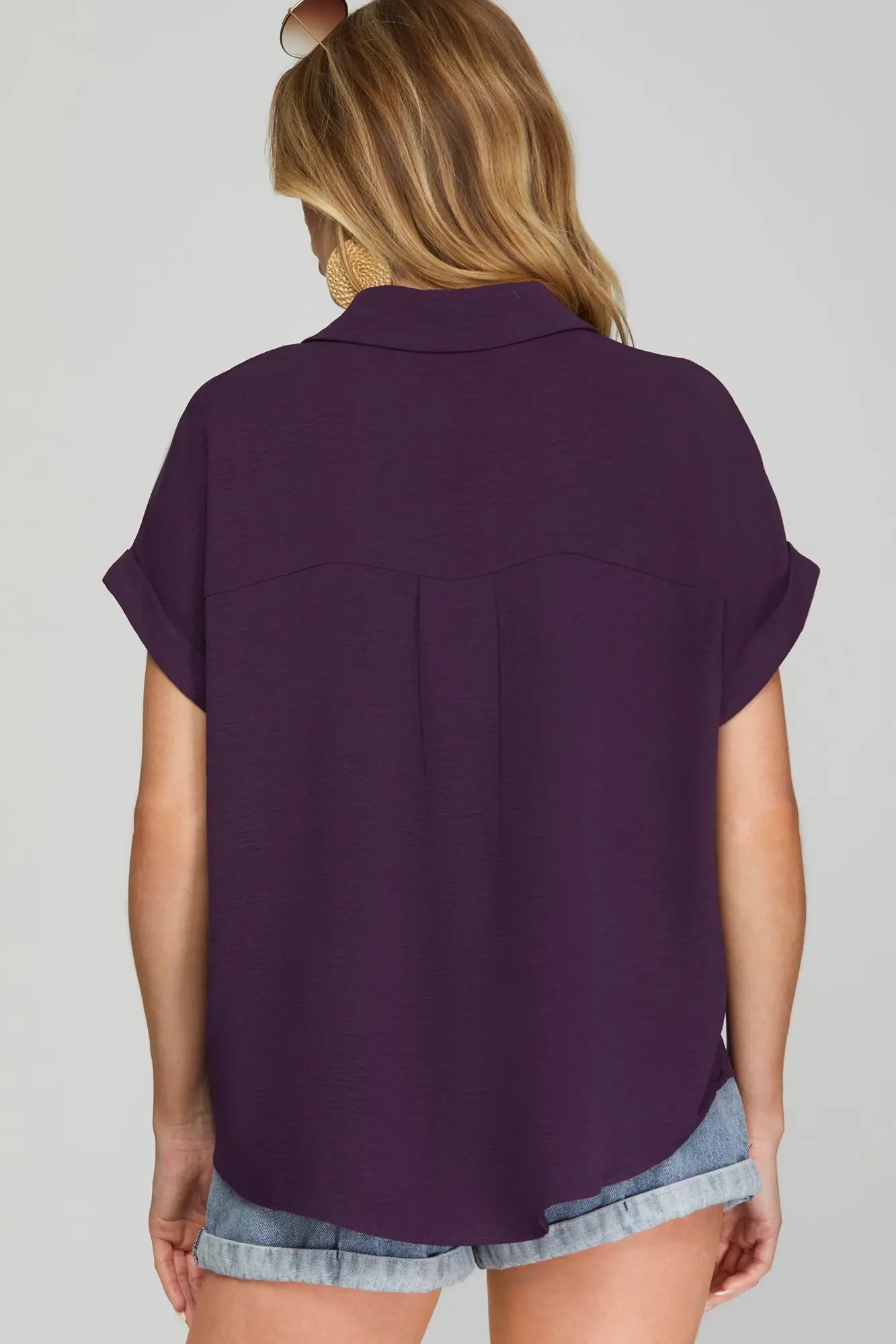 Purple drop sleeve top