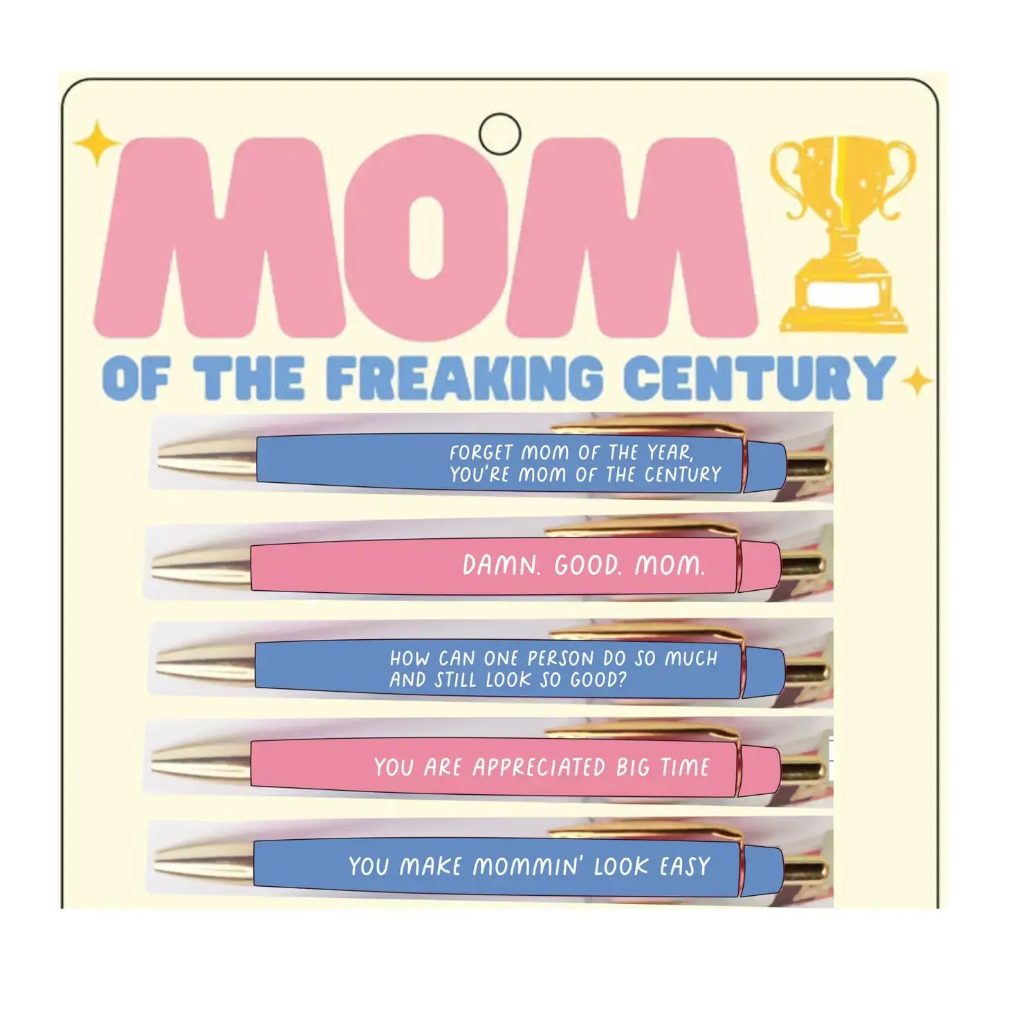 Mom Of The Freaking Century Pen Set (mothers day, gifts, pens, easter, spring, stationery)