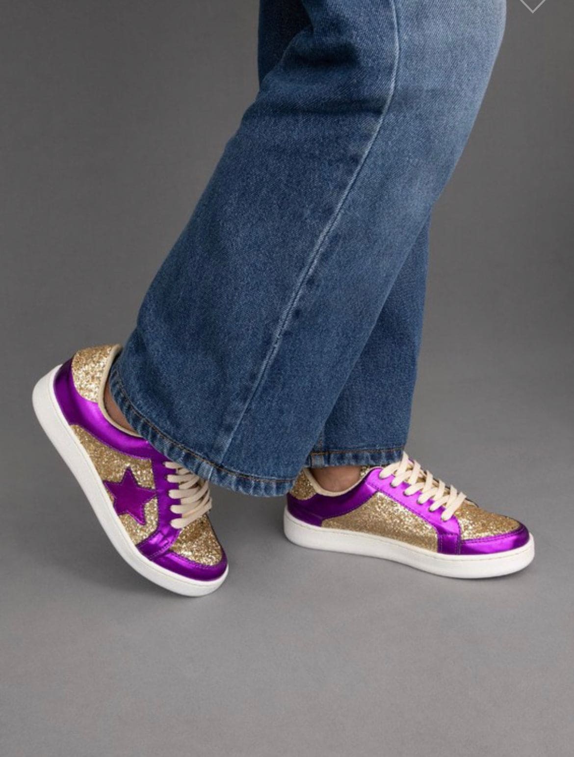 Purple and Gold glitter Shoes