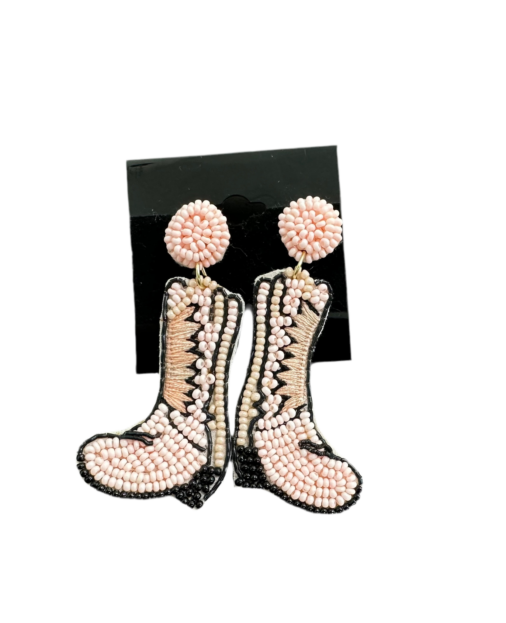 Light pink boot earrings
