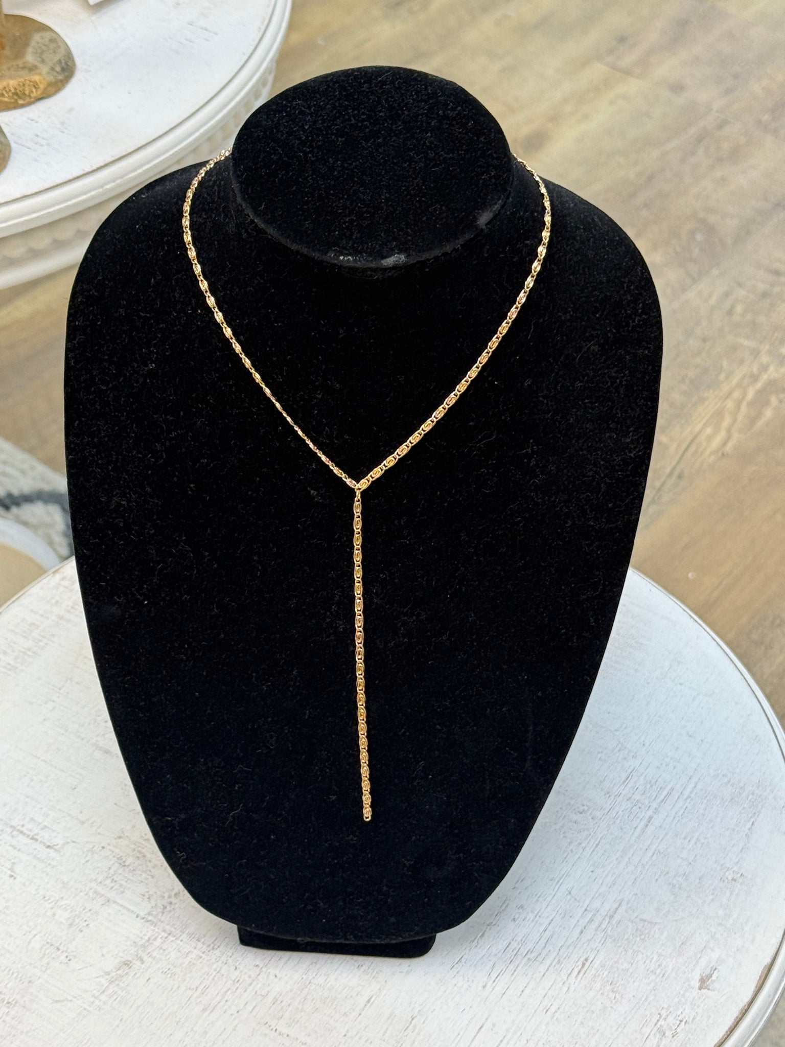 Gold chain and studs set