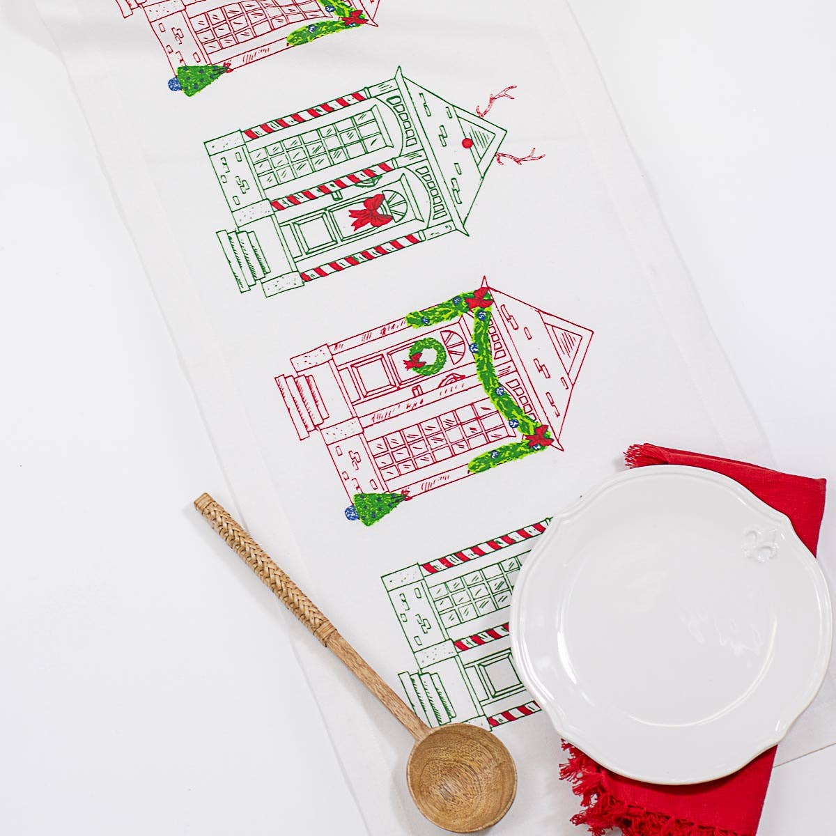 Christmas House Runner   White/Red/Green   13x60