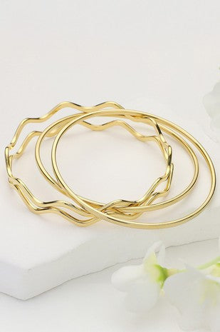 Gold stainless steal layered bracelet