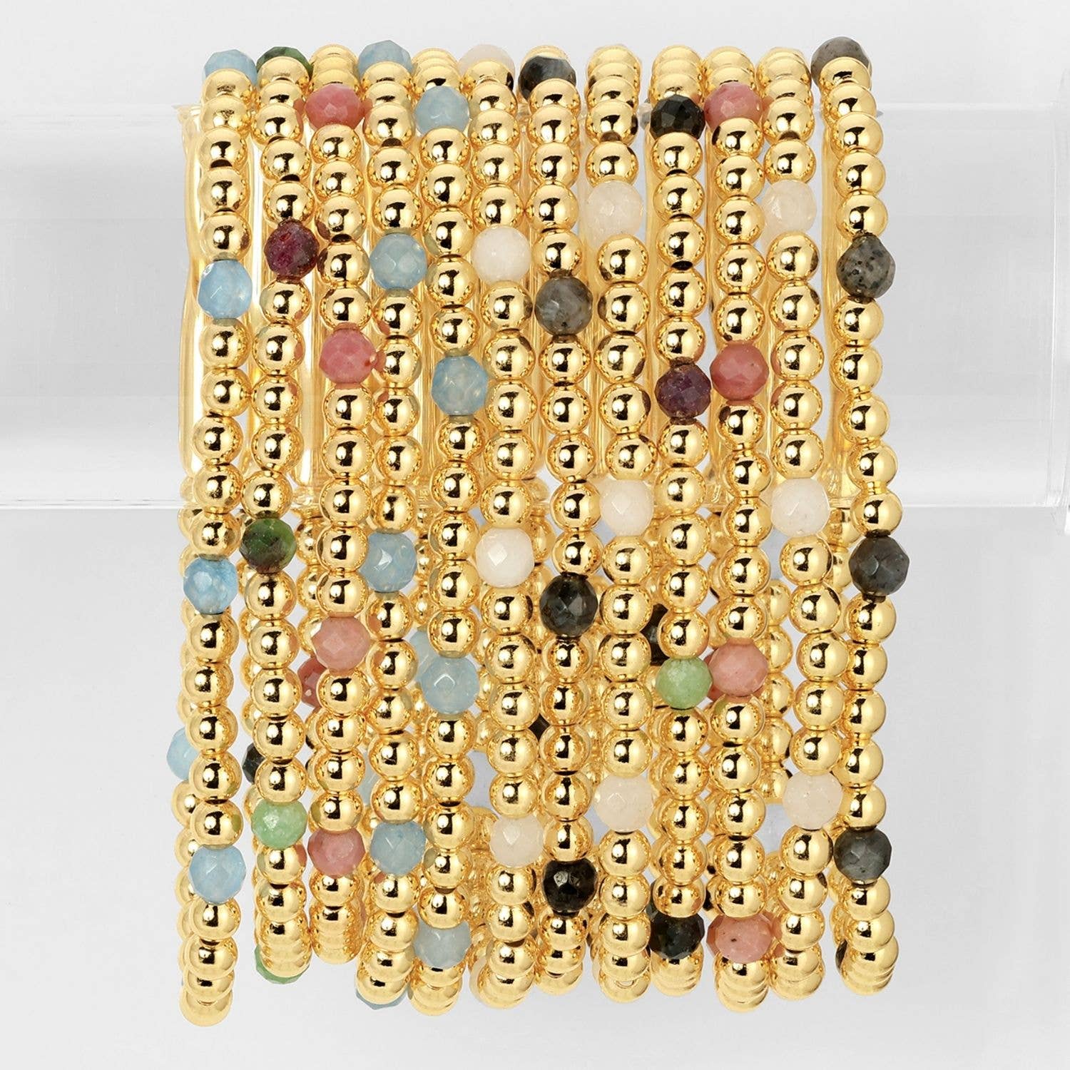 Beaded Bracelets With Stone Accents