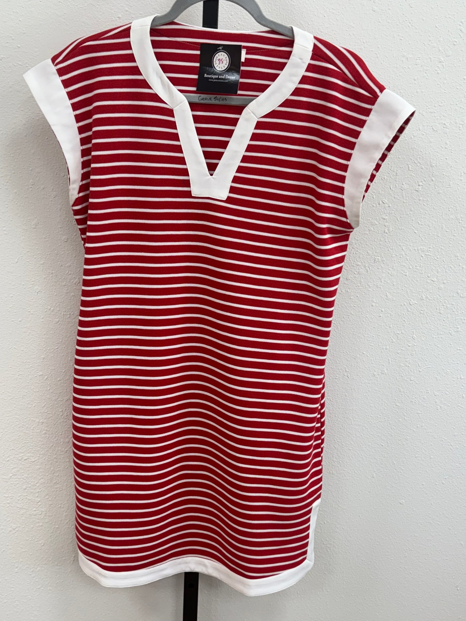 Red and White Striped Dress