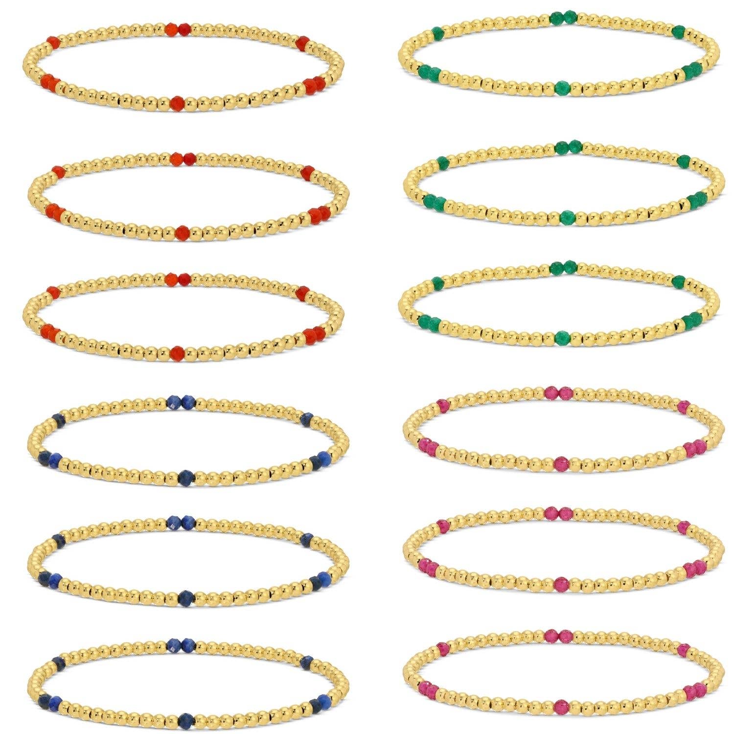 3mm Stone Accented Stretch Bracelets