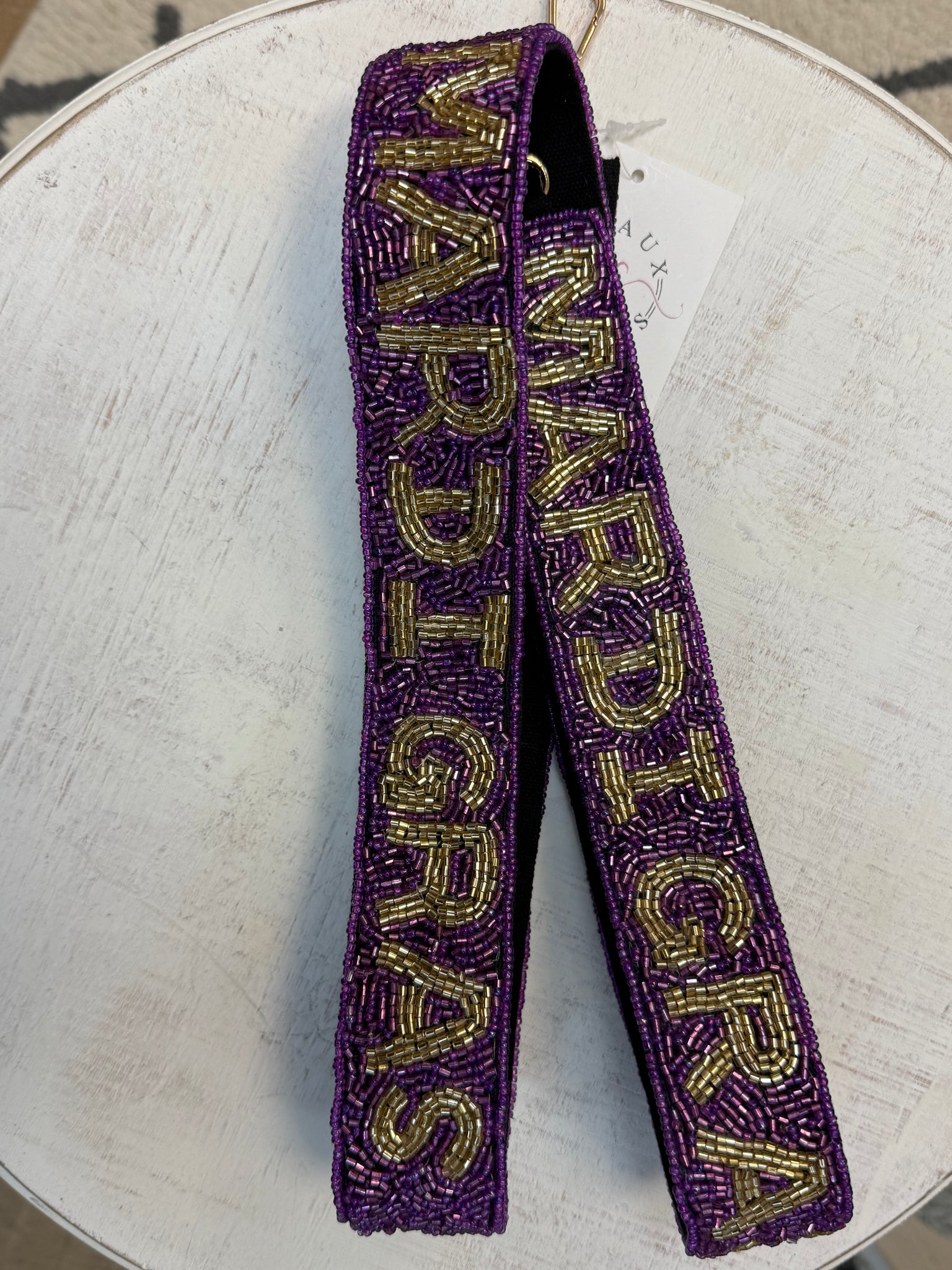 Mardi Gras beaded purse straps