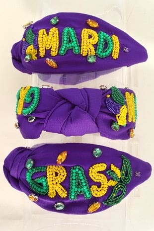 Beaded Mardi Gras headband