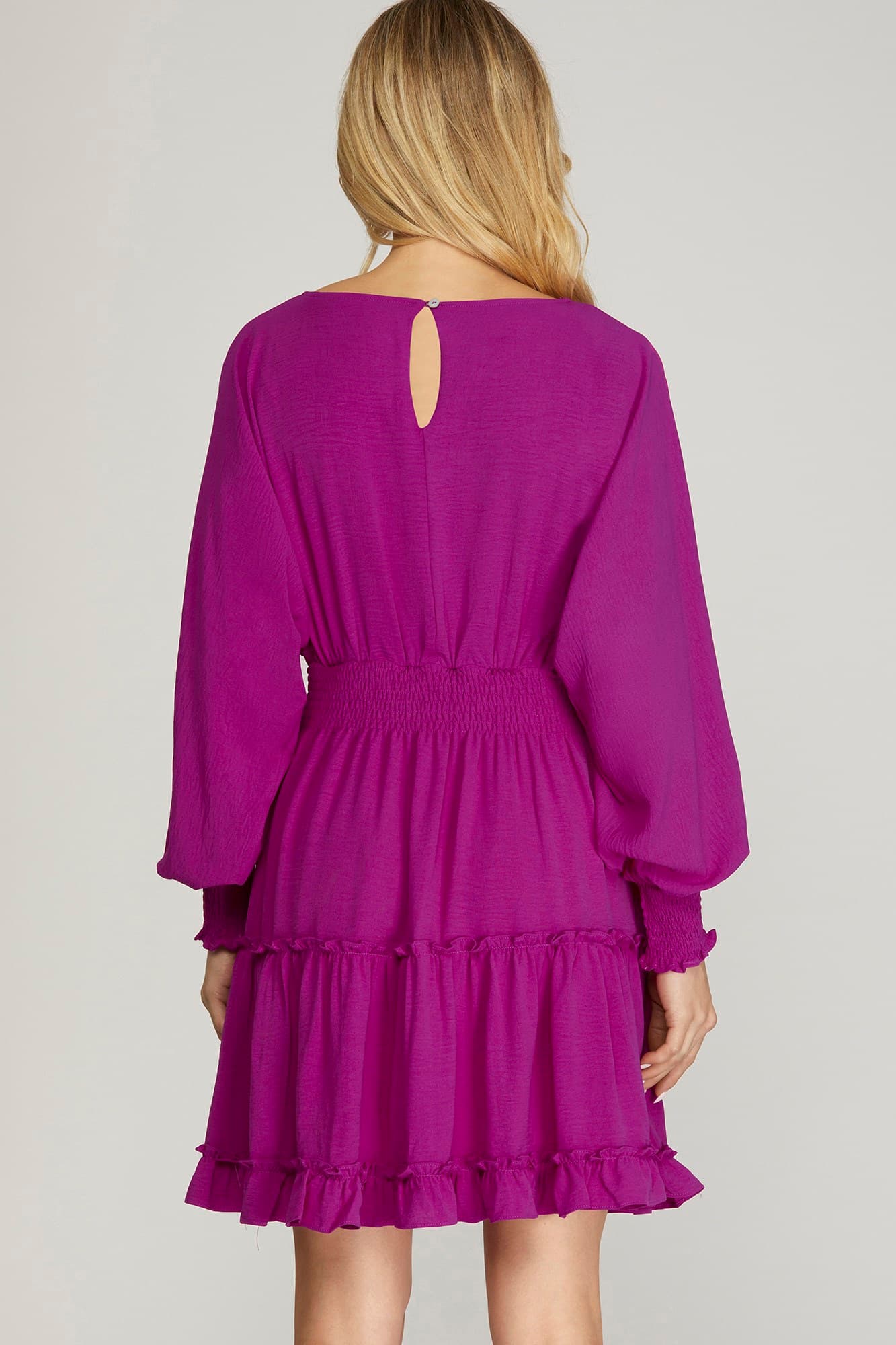 Magenta tiered dress