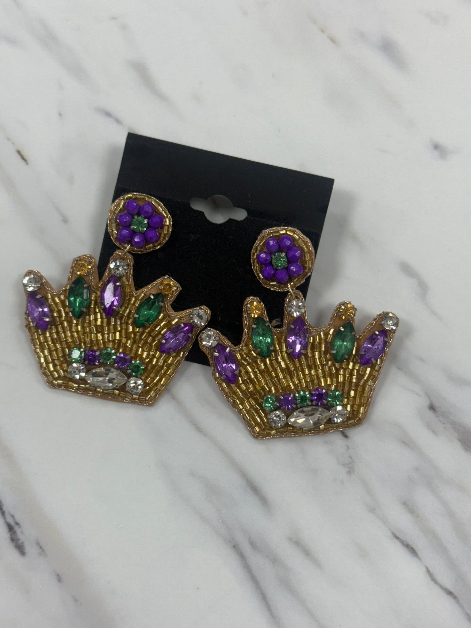 Crown earrings Mardi Gras