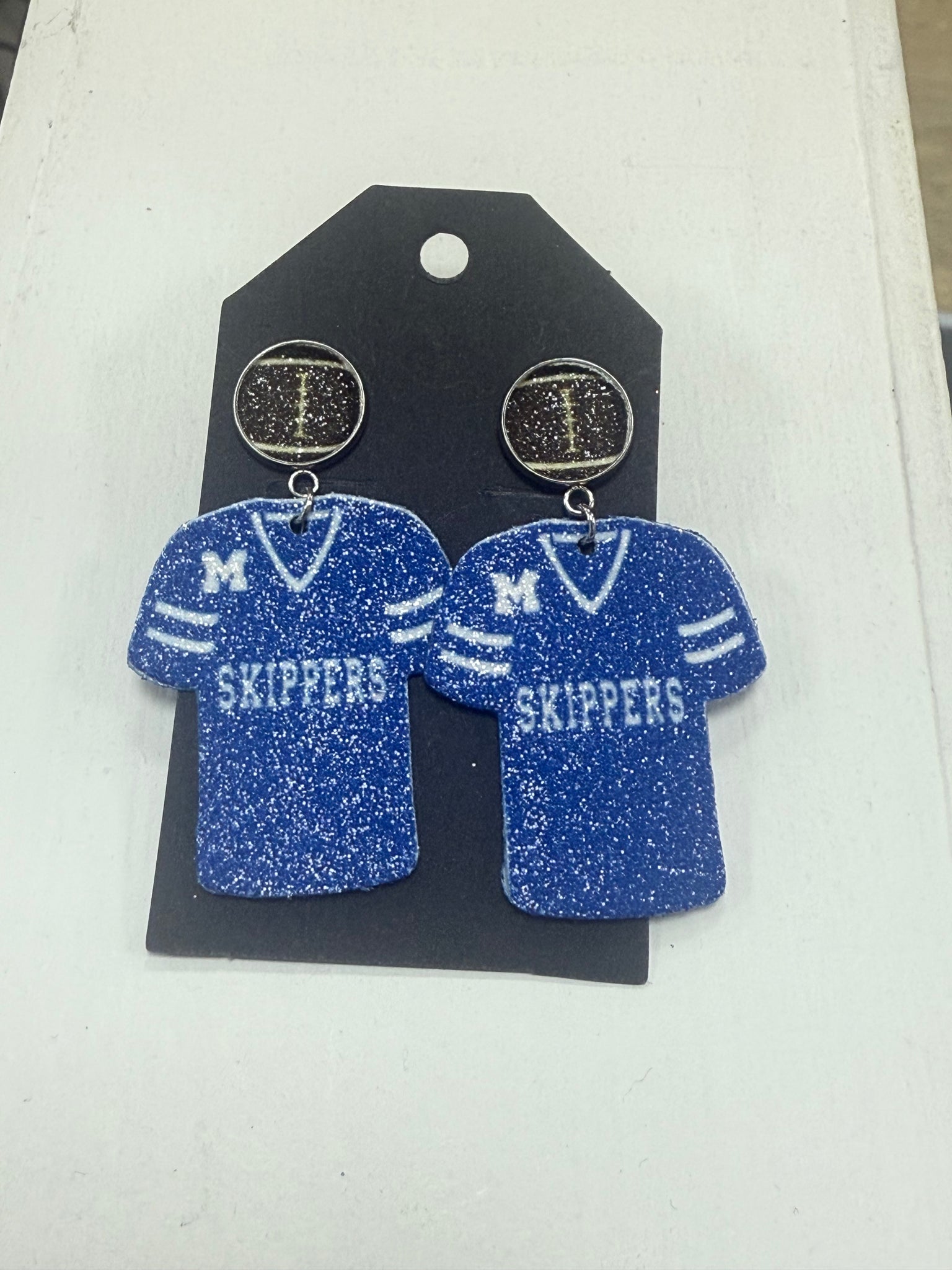 Mandeville football jersey earrings