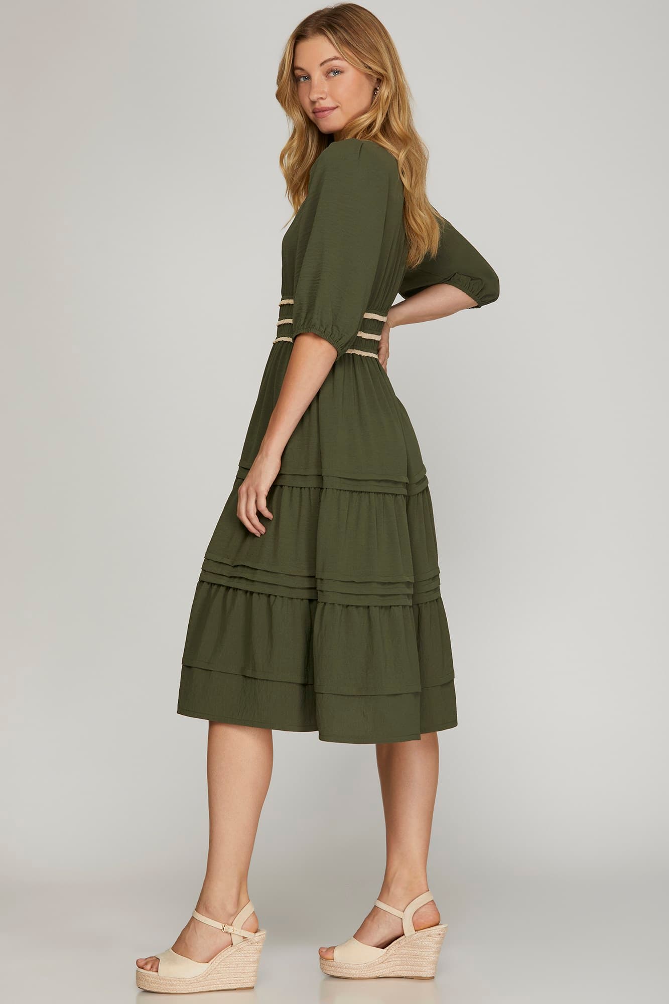 Olive midi dress
