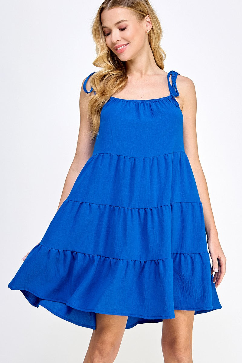 Royal blue tiered dress