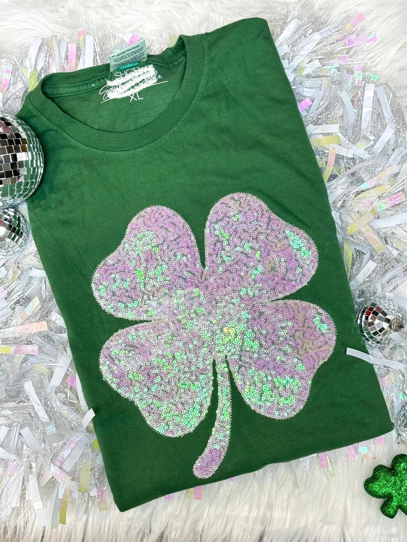 Sequin clover patch