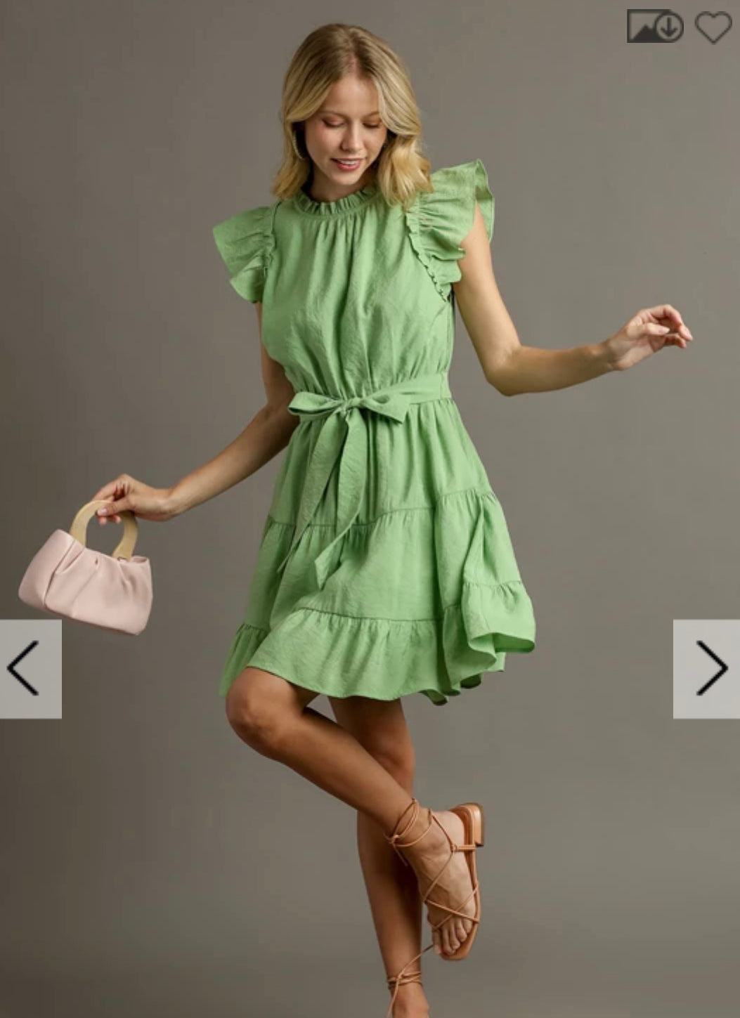 Pear ruffle round neck tiered dress