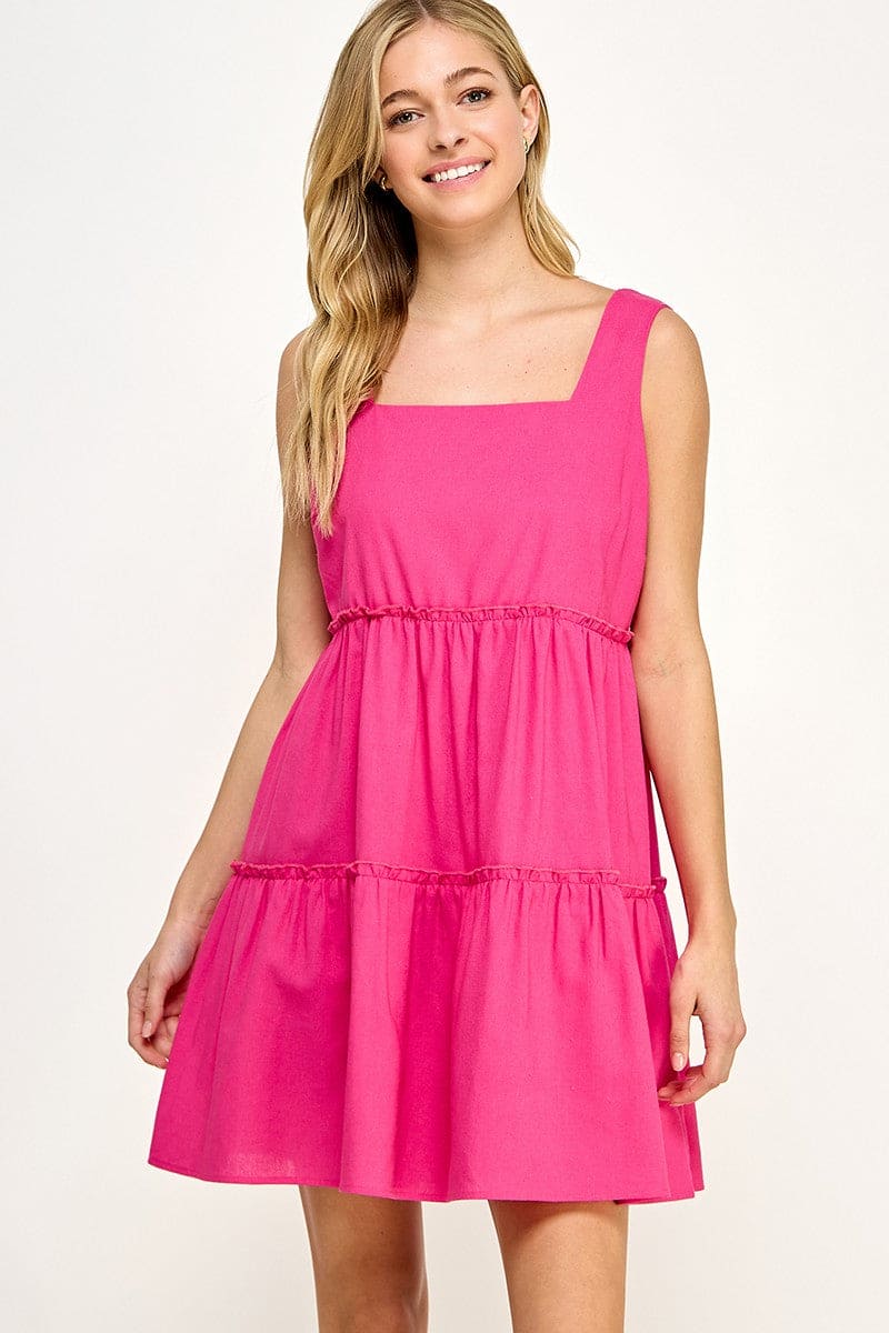Fushia linen dress
