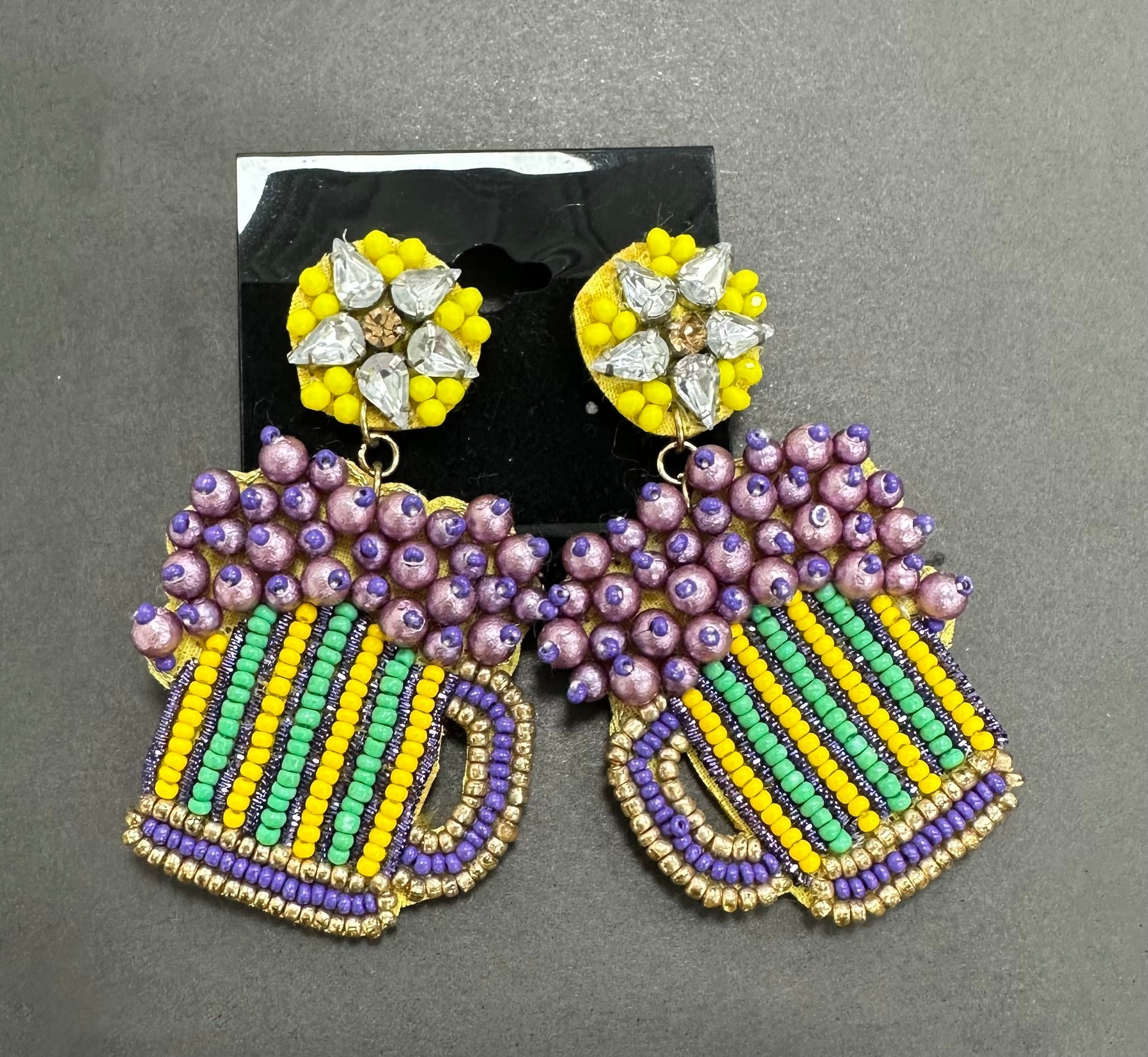 Mardi Gras Mug Earrings