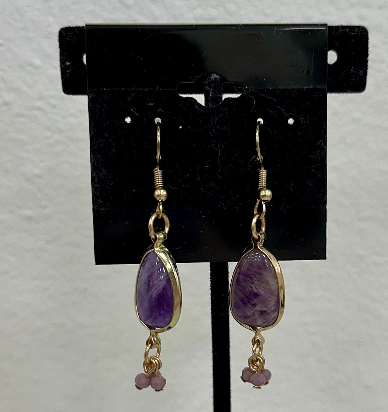 Gold and Purple Earrings