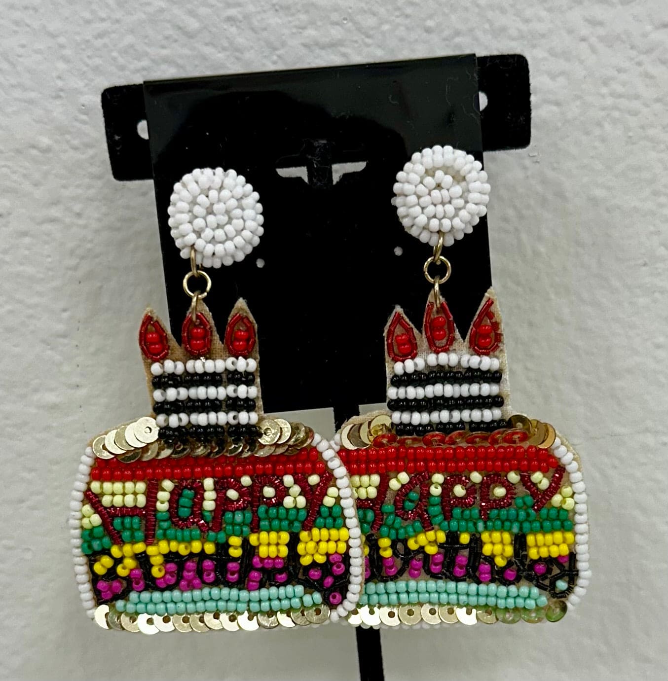 HBD Beaded Earrings
