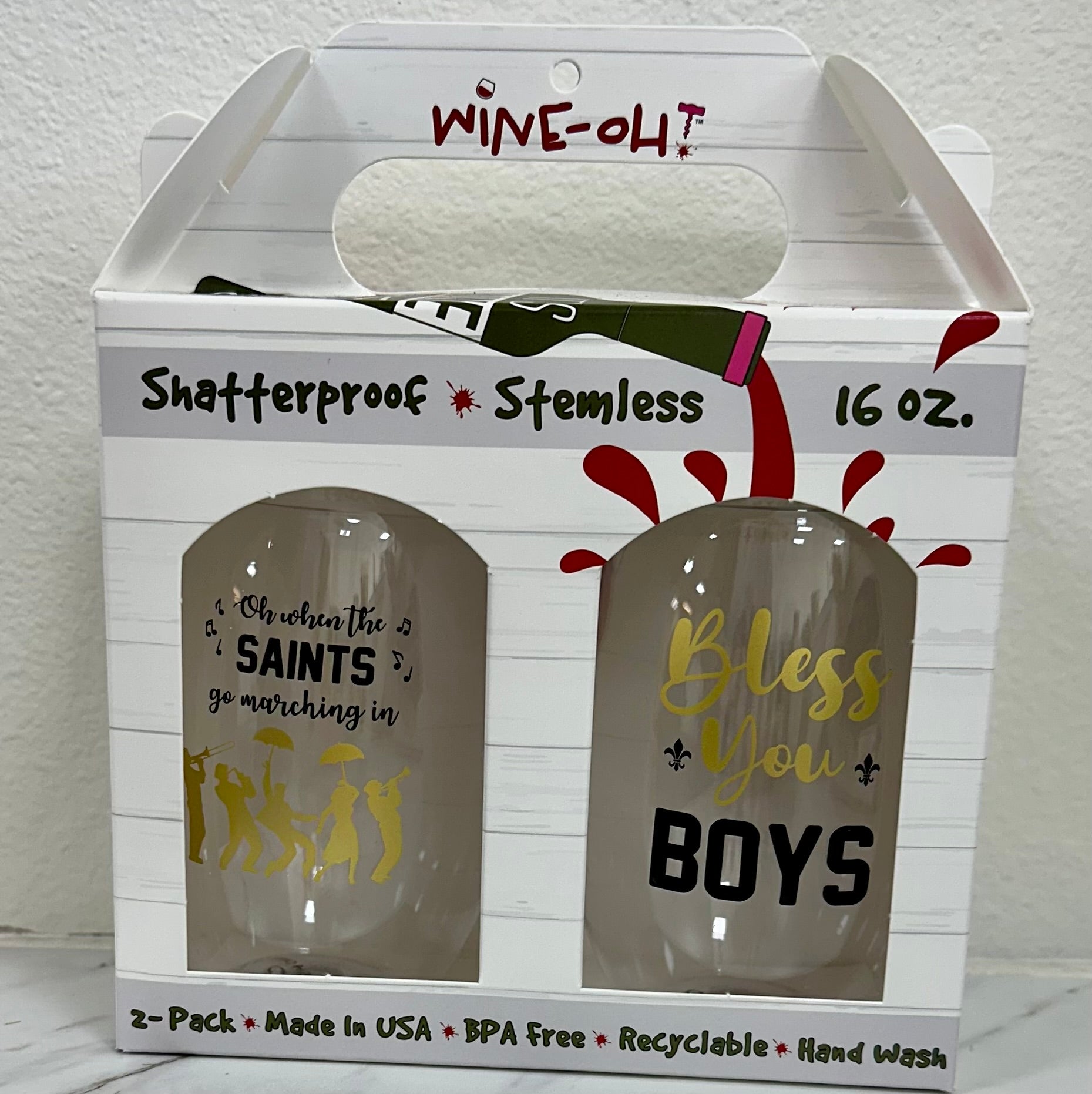 Saints Wine Glasses