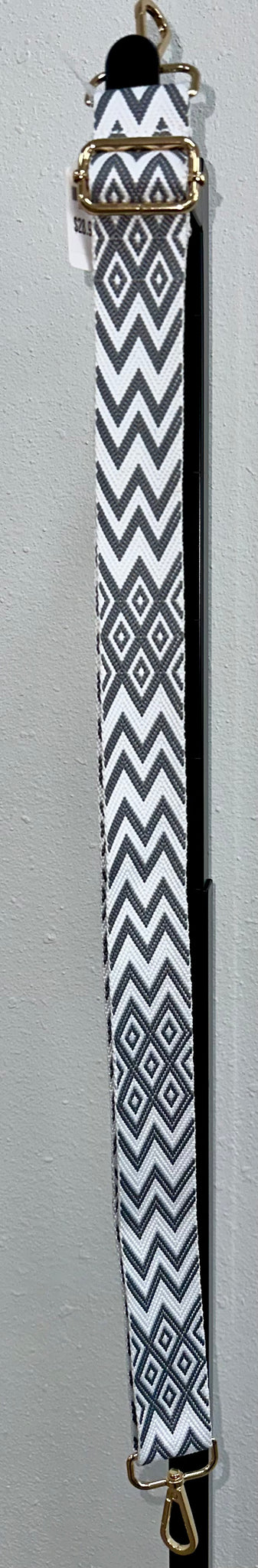 Grey Printed Purse Strap