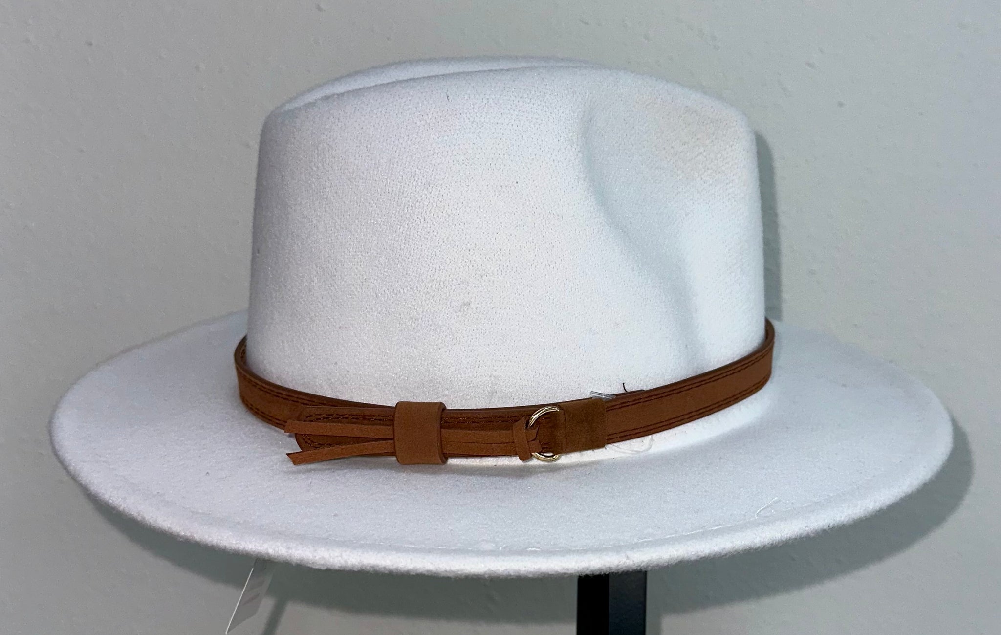 White and Brown Hat