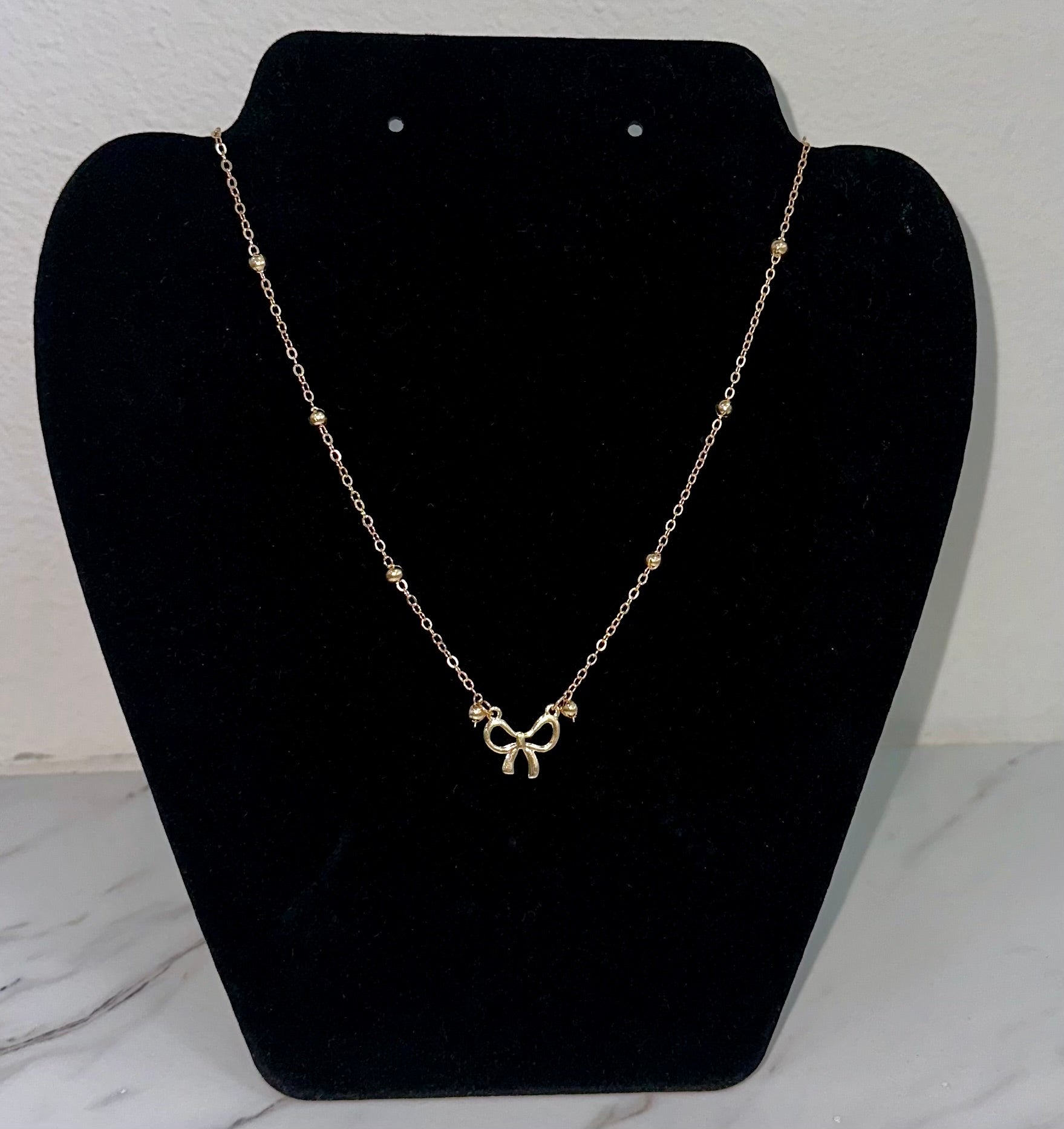 Gold Bow Necklace