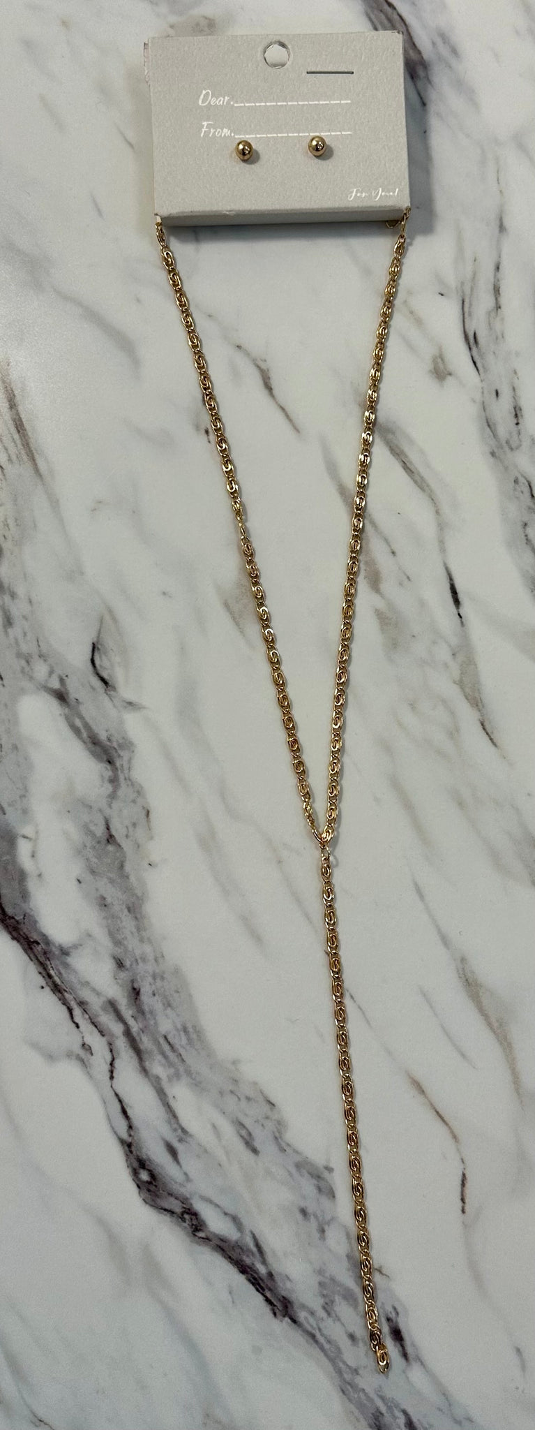 Gold Necklace and Stud Duo