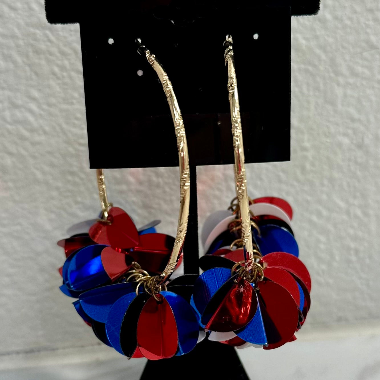 Patriotic Dangle Hoop Earrings