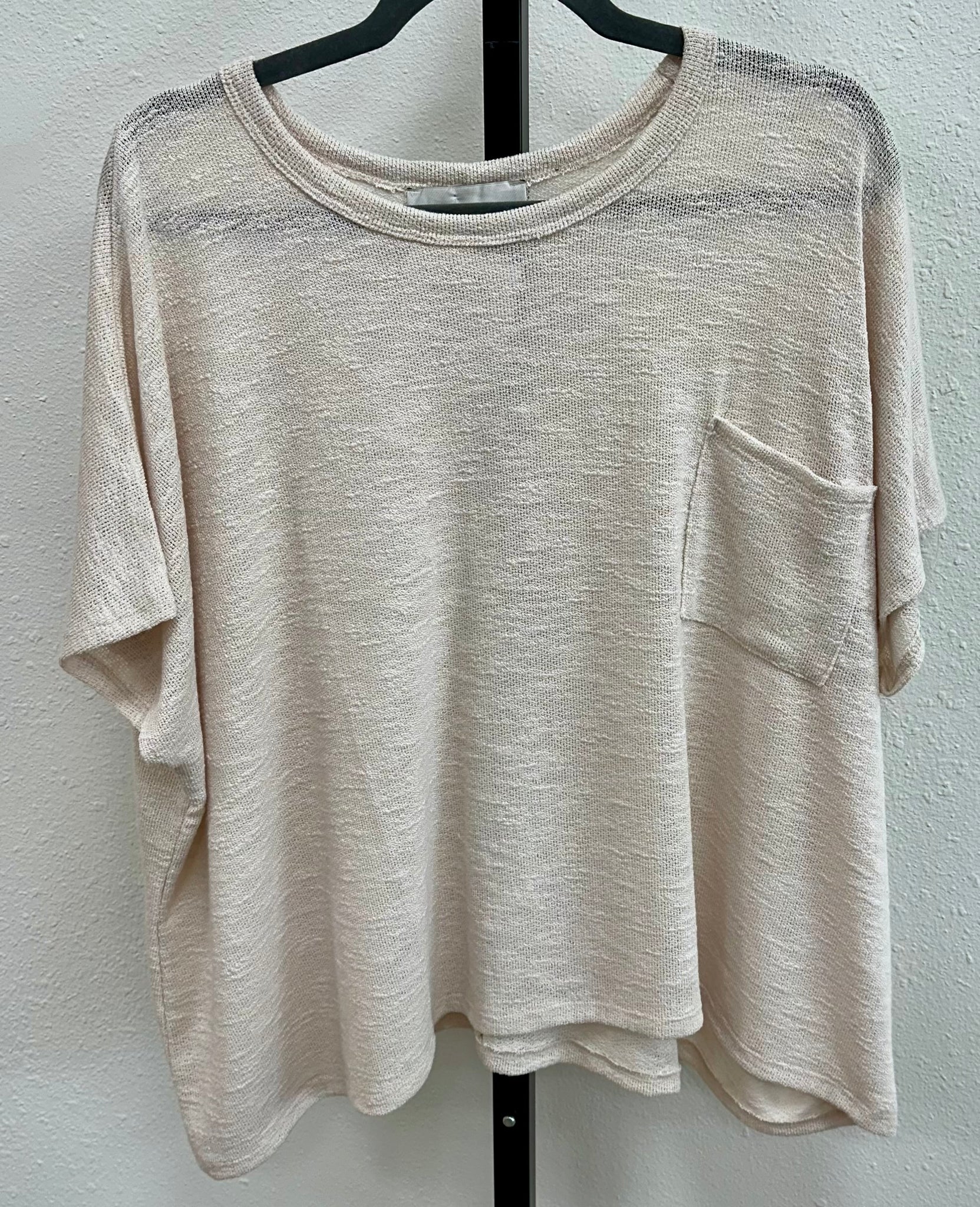 Beige Textured Flowy shirt with Pocket