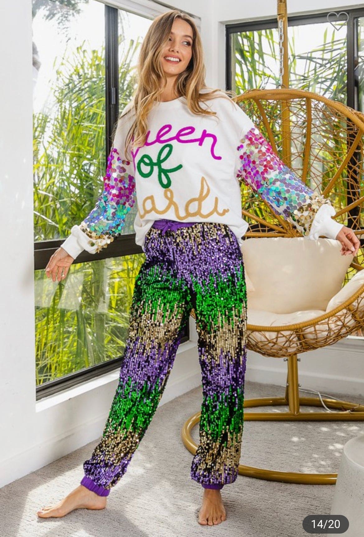 mardi gras sequin leggings