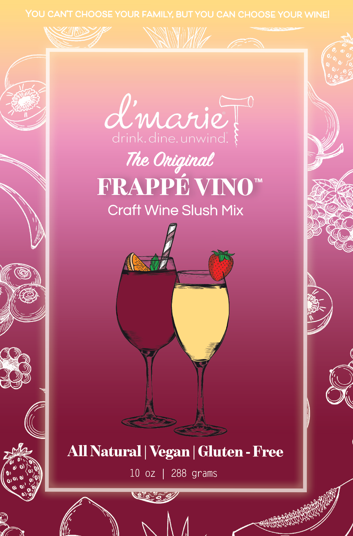 D'Marie Original Frappé Vino Frozen Wine Slush Mix
