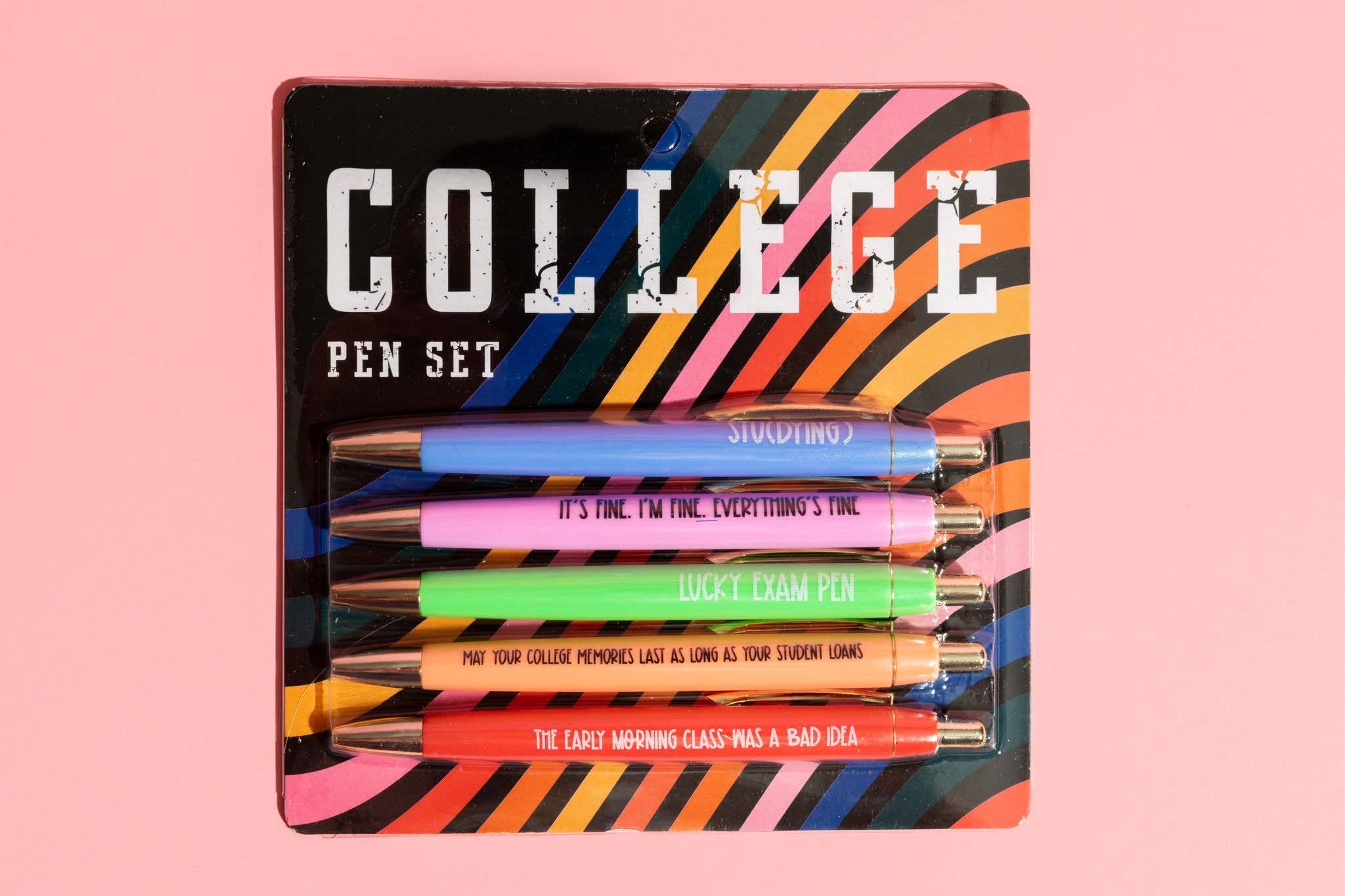 College Pen Set (gifts, funny, school, pens, stationery)