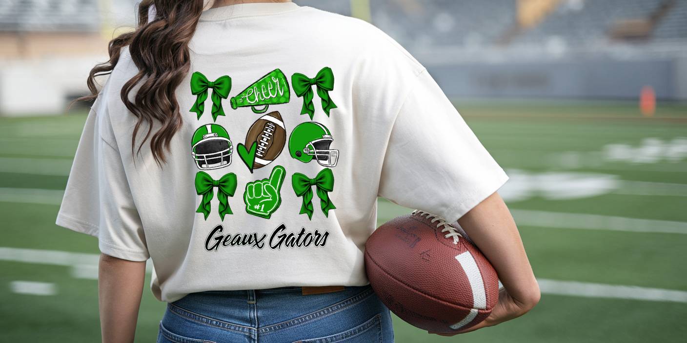 Gator Mama Bow Tee – Game Day Shirt (front and back design)