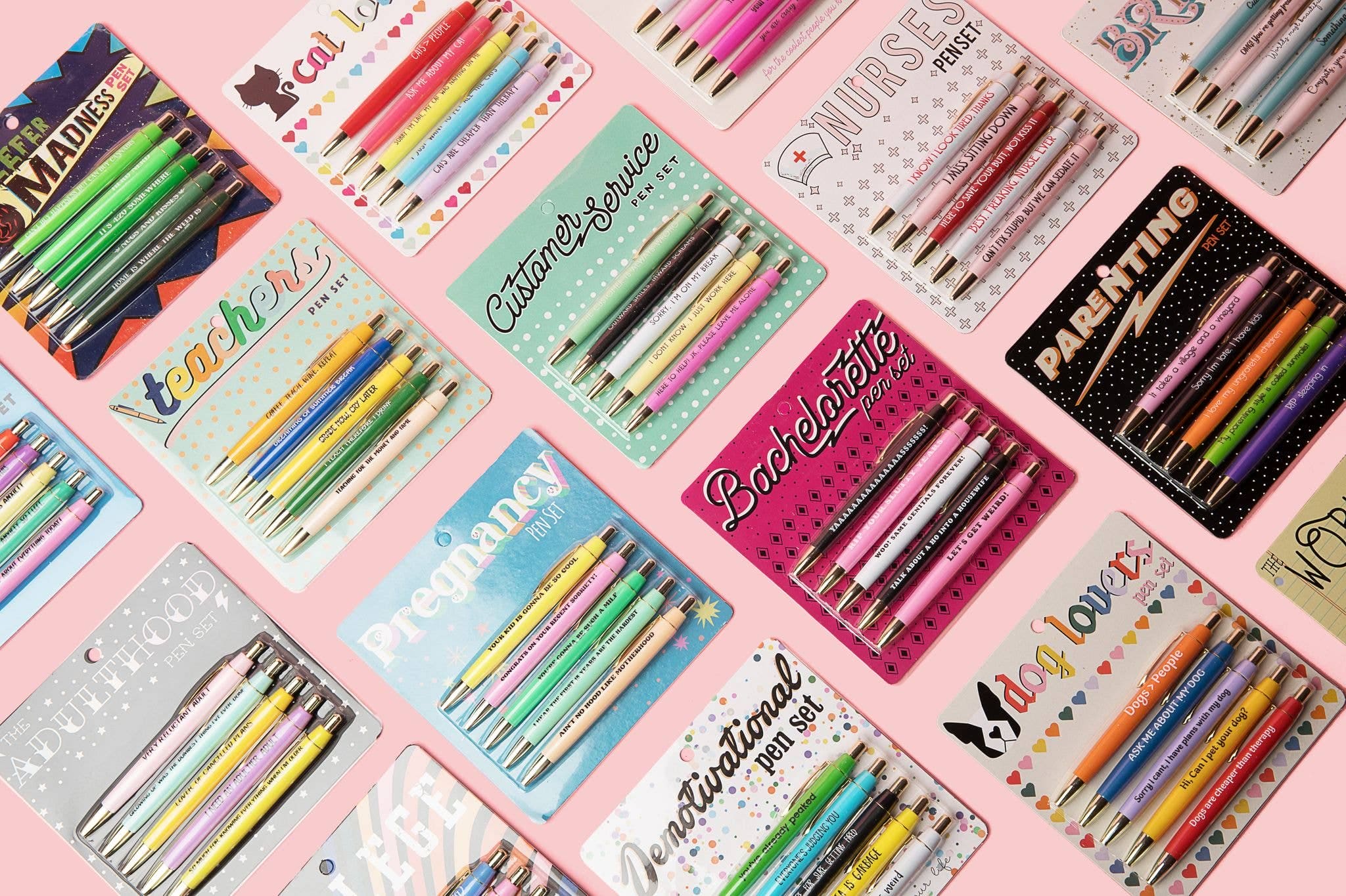 College Pen Set (gifts, funny, school, pens, stationery)