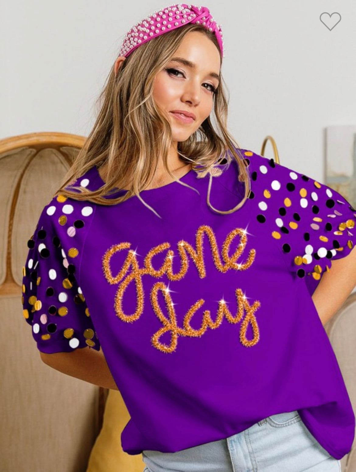 Game Day sequin Gold Footballs dress