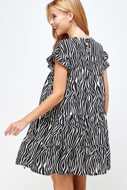 Tiered Zebra Print Dress
